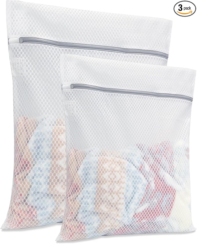 GOGOODA Mesh Laundry Bag for Delicates Set of 2 Lingerie Bags for Washing Machine Great for Laundry, Hosiery, Blouse, Underwear, Pantyhose, Socks(Set of 2)