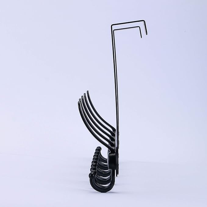 Encozy Over The Door Hooks,Coat Rack for Hanging Clothes Hat Towel (Heavy Duty Black 2pcs)