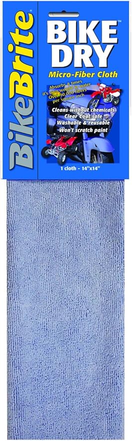 Bike Brite MC59000 Blue 5" x 16.5" x .5" Bike Dry Microfiber Cloth