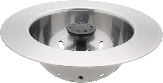 KitchenAid Stainless Steel Sink Strainer, Black