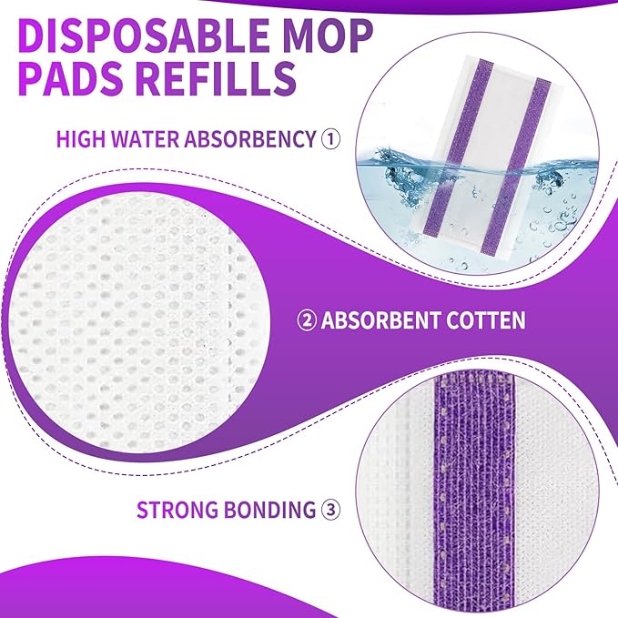40 Counts Disposable Mop Pad Refills for Swiffer Wet Pads Refill, Replacement for Swiffer Wet Jet Pads Disposable Wet Jet Hardwood Floor Spray Mop Pads Refills, Thickness & Absorbent