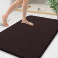 Arotive Bathroom Rugs 44x24, Extra Soft Absorbent Shaggy Chenille Bath Rugs, Machine Washable Rubber Backing Non-Slip Bath Mats for Bathroom Floor Tub and Shower, Home Decor Accessories, Brown