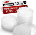 Ezprotekt Non Slip Furniture Pads, 12 Pcs 2.5" Anti Skid Rubber Caster Cups, Round Furniture Coasters for Hardwoods Floors, Anti-Slip Grippers, Furniture Stoppers to Prevent Sliding (Clear)