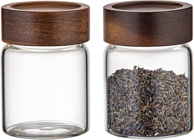 Patoper Glass Spice jars Glass Jars with Screw Lid 5 oz, Food Storage Canister for Pantry Sugar Tea Coffee Bean Seasoning Nuts Cookies (6 * 150ml(5oz))