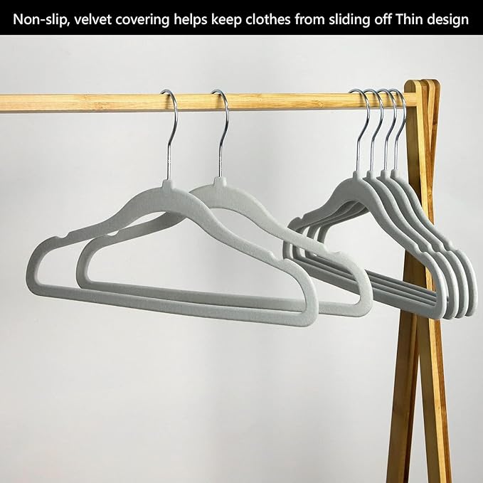 GoodtoU Kids Hangers Velvet 50 Pack 14" - Kids Felt Hangers Non Slip Toddler Hanger Childrens Hanger for Kid