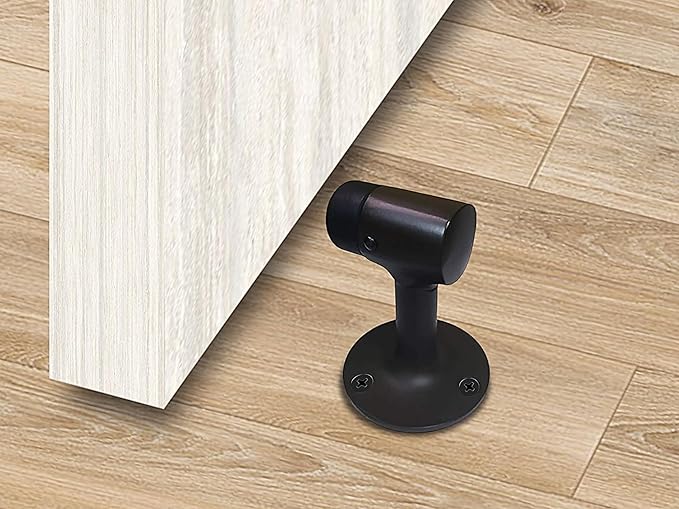 QCAA Solid Brass Door Stop, 3", US10B ORB Oil Rubbed Bronze, 4 Pack, Made in Taiwan