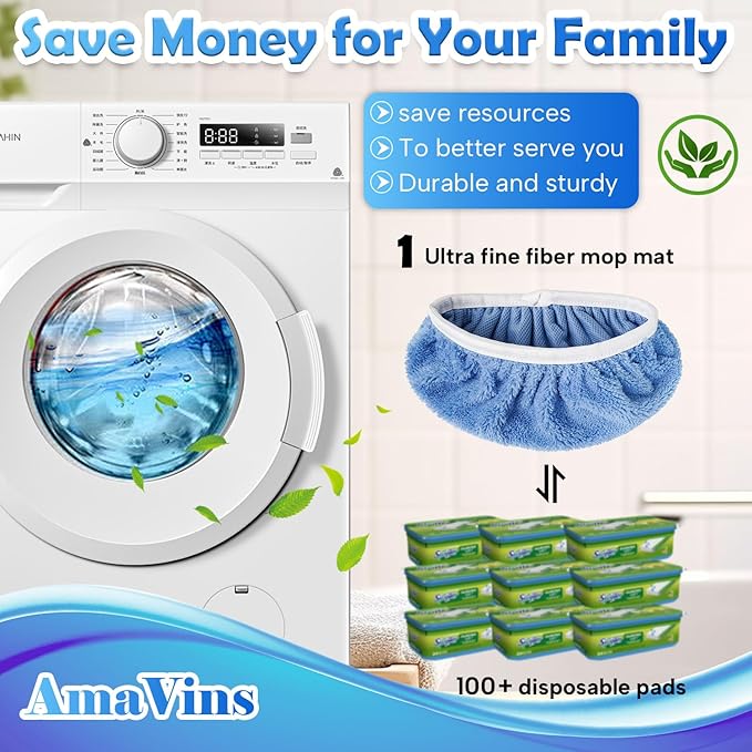 5 Pack Reusable Microfiber Mop Pads Compatible with Swiffer Sweeper Mop, Wet and Dry Flat mop Cover, Washable Swiffer Pads for Surface/Hardwood Floor Cleaning (Mop is Not Included)