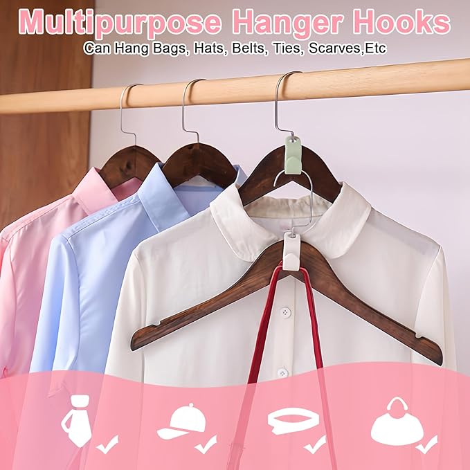 100 PCS Space Saving Hanger - Clothes Hanger Connector Hooks, Stacking Space Saver, Plastic Closet Organizers and Storage Extender for Heavy Duty Hangers Connection (100, White)