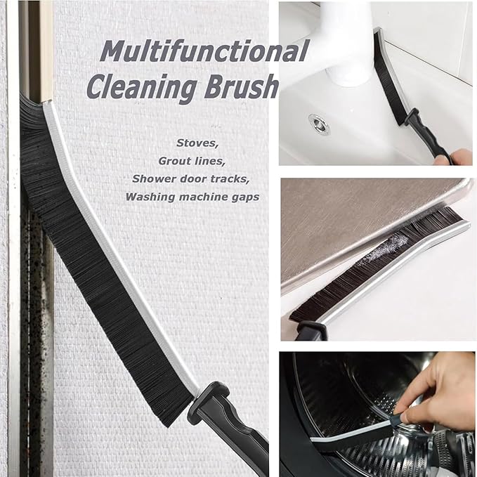 Crevice Cleaning Brush Set, Multi-Purpose Hard Bristle Brushes for Deep Cleaning Kitchen, Bathroom, Grout, Sink, Cup, Teapot, Bottle, Blender, Corners, Tight Spaces & More (6)