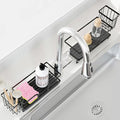 Sponge Holder for Kitchen Sink,Sink Caddy Organizers with Stone Drying Tray, Kitchen Sink Organizer for Sponges, Soap, 9.7" x 4.2"x 3.2" Home Decor Storage and Organization,2PCS Black