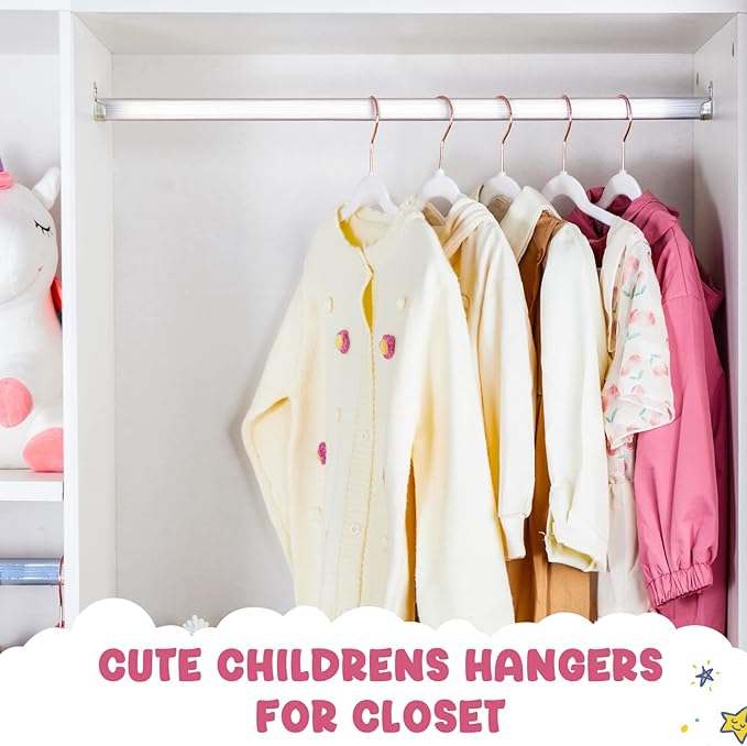 HOUSE DAY Velvet Kids Hangers 120 Pack, Premium Children Hangers for Closet, Ultra Thin Cute Kids Clothes Hanger, Small Non Slip Felt Hanger 14 Inch for Toddler Clothes, White