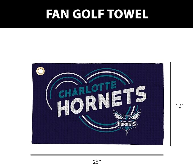 Northwest NBA Golf Towel – Official Licensed Microfiber Waffle Fabric, Absorbent 16x25 in Club Cleaning Accessory