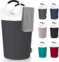 125L Laundry Basket, Collapsible Laundry Hamper with Padded Handles, Waterproof Laundry Bag, Tall Clothes Hamper Stand Up Well, Foldable Laundry Baskets for Easy Storage(Grey)
