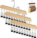 Closet Organizer with 10 Clips - Space Saving Hanging Closet Organizer, Multi-Purpose Storage Hanger for Pants, Leggings, Jeans, Sock, Shorts with Sturdy Steel Non-Slip Clips (3Pcs-C)