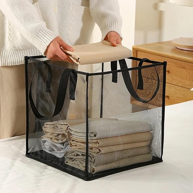4 Pack Popup Laundry Hamper, Small Collapsible Mesh Laundry Baskets Dirty Clothes Basket with Handle Cube Storage Basket for Washing Storage,Toy Storage,Dorm and Travel(Pink,13 Inch)