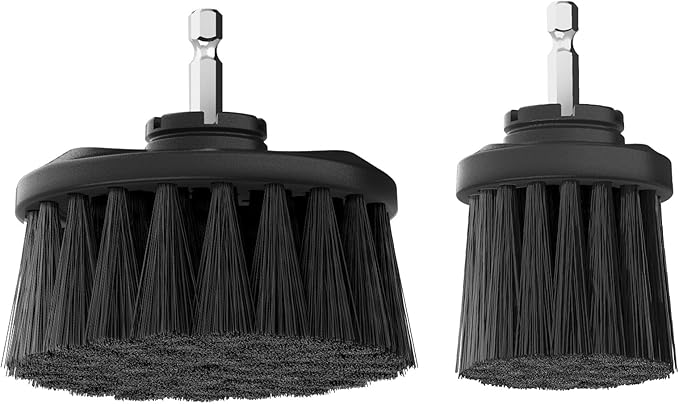 Dirt Devil Hard Bristle Cleaning Brush Set, 2 Piece, 2" and 3.5" Brushes Included, for Use on Brick, Grout, Cast Iron and More, Heavy Duty Cleaning, Scrubber Brush Drill Attachment for Cleaning
