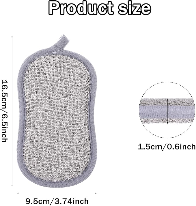 28 Pack Multi Purpose Kitchen Scrub Sponges, Non Scratch Reusable Dual Sided Microfiber Dish Sponge for Cleaning Pots Pans Dishes