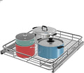 JOWBOOW Pull Out Cabinet Organizer (22" W x 21" D), Slide Out Shelves for Kitchen Cabinets, Pull Out Drawers Heavy-Duty Metal Rolling Shelf, Chrome Finish
