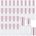 Roshtia 30 Pcs 1 oz/ 30 ml Rose Gold Glass Spray Bottle Refillable Perfume Atomizer Clear Decorative Empty Bottles with Fine Mist Sprayer Pump for Face Body Travel