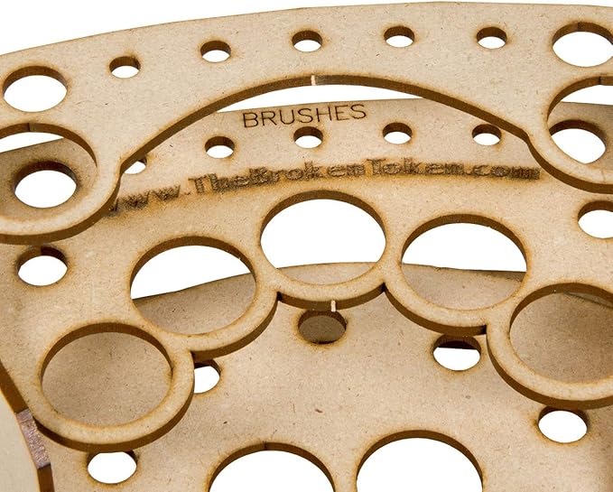 The Broken Token Modular Paint Rack w/ 26mm Holes - 45° Wedge - Multiple Organizer for Paint Bottles, Pots, and Brushes in Tiered Layout - Customize Your Pieces with Easy Organization & Access