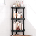 Nieifi Corner Shower Caddy Stand-3 Tier Rustproof Anodized Aluminum Standing Shower Organizer-Shower Caddy Corner-Dual Stability to Anti-Shaking-Height-Adjustable Legs for Uneven Surfaces-Black