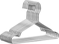 Fayleeko 10 Pack Wire Coat Hangers - Strong, Heavy Duty Stainless Steel Metal Hangers, 16.5 Inch Ultra Thin, Space Saving