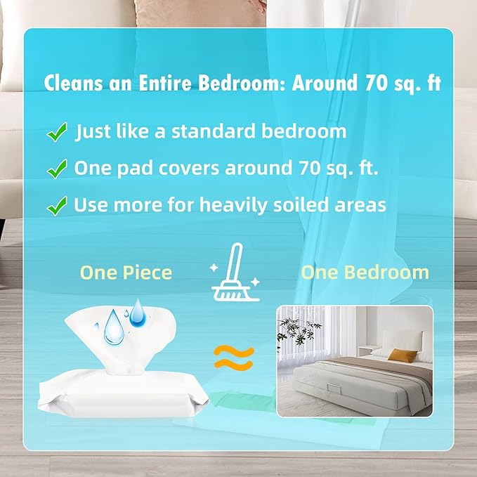 24 Count Unscented Upgraded Wet Mop Refills for Swiffer® Sweeper Wet Pads, One Piece Cleans One Room, Wet Mopping Cloths for Swiffer® Wet Pads Refill, Mop is Not Include