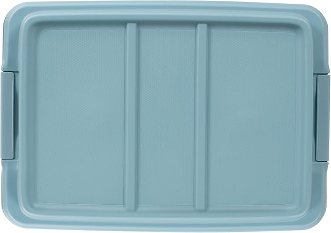 Hefty HI-RISE 18 Qt Plastic Storage Bins with Lids, 8 Pack Clear Stackable Containers with Secure Latching Handles, Under Bed Storage Boxes for Clothes, Shoes, Toys, Closet Organization