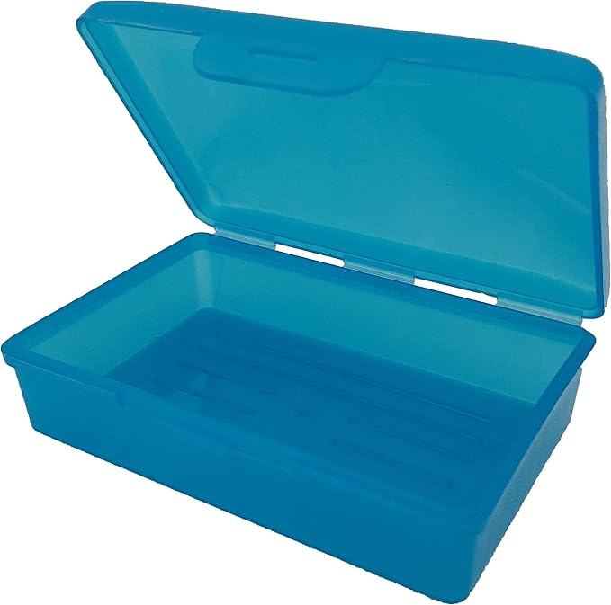 Blue Toothbrush Covers & Soap Box Set - Matching Colors - Tooth Brush Cover Cap, Soap Dish Travel, Soap Dish Holder Travel - Plastic Portable Set with Cover