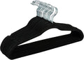 Simplify Slim Velvet Clothes Hangers | 25 Pack | Non-Slip | Shirts | Suit | Pants | Dresses | Garments | Closet Storage & Organization | Durable | Black