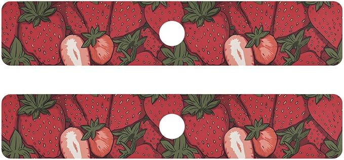 Kitchen Sink Splash Guard 2 PCS 30 Inch Sink Faucet Mat Splash Guard for Bathroom Countertop Water Absorbent Foldable Cuttable Soft Washable Cartoon Red Strawberry