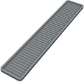 ZAPPOWARE Kitchen Sink Narrow Silicone Holder Tray 17.7"x3.1", Vanity & Bathroom Organizer, Gray