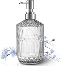 13 Oz Refillable Soap Dispenser, Glass Soap Dispenser for Dispense Hand Soap, Dish Soap, Lotion (Clear)