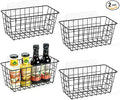 2 Pack Hanging Kitchen Baskets, Adhesive Wire Wall Storage Basket, No Drilling Hanging Fruit Baskets, Cabinet Door Organizer for Kitchen Bathroom Pantry, Upgrade Super-sized Adhesive