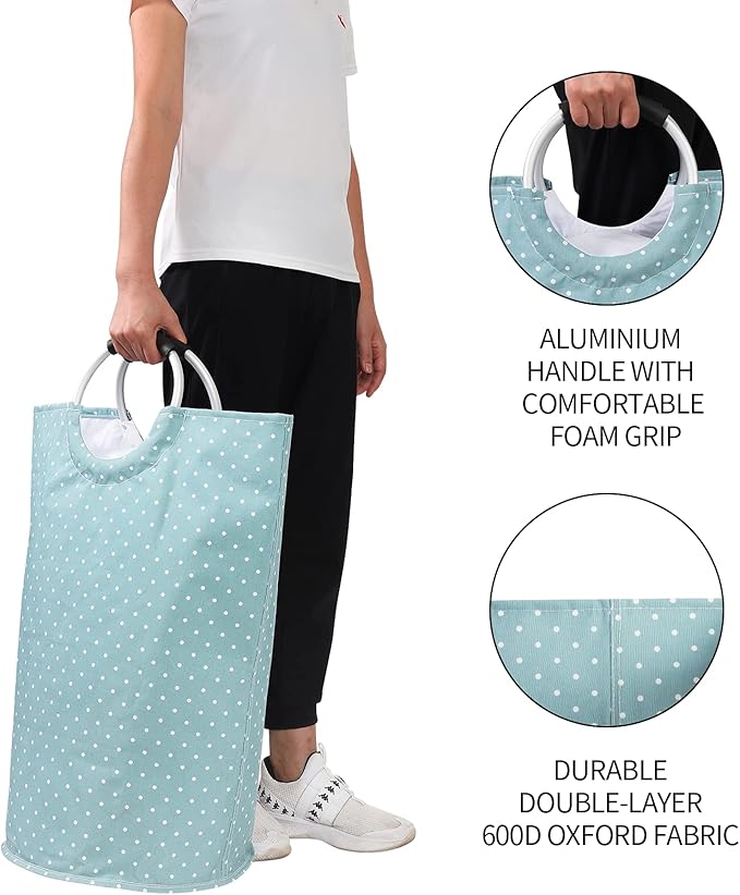 Dalykate Extra Large Laundry Basket 115L Collapsible Oxford Fabric Laundry Hamper Foldable Clothes Laundry Bag with Handles Waterproof Washing Portable Dirty Clothes Basket for College Dorm, Family