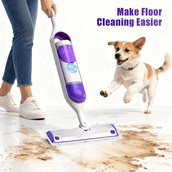 40 Pack Disposable Mopping Pads Refills for Swiffer PowerMop Multi-Surface & Wood Mops, Spray Clean Pads Replacement for Floor Cleaning（Purple Without Handle）