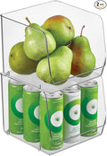 iDesign Open-Front Bin for Kitchen, Bathroom, or Home Office - Set of 2, Clear, Made in USA