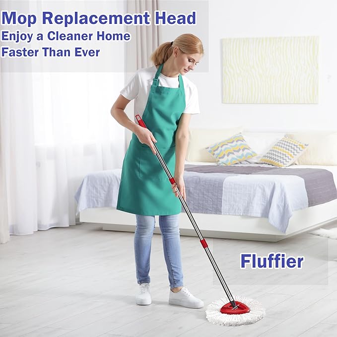 Spin Mop Replacement Head 3 Pack Mop Refill Compatible with Ocedar Triangle Swivel Mops Microfiber Swivel Mop Refill,Deep Clean,Machine Washable and Easy to Replace