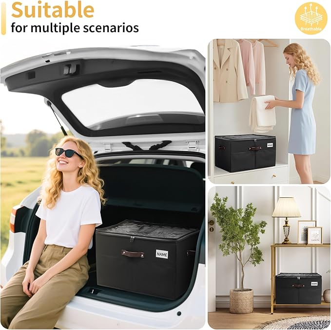 Shoe Storage Organizer for Closet Fits 16 Pairs, 1 Pack Shoes Boxes with Transparent Cover and Sturdy Handles, Shoe Storage Box for Sneakers Sandals Slippers, Boots,Black,Gift for women,mom