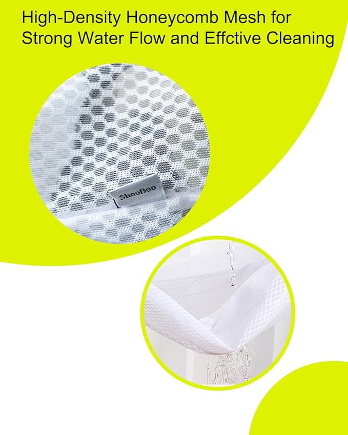 2-Pack Hanging Laundry Bag for Washing Machine, Large & XL Mesh Laundry Bags for Delicates with S Hooks, Durable Zippered Wash Bags for Clothes, Socks, Lingerie