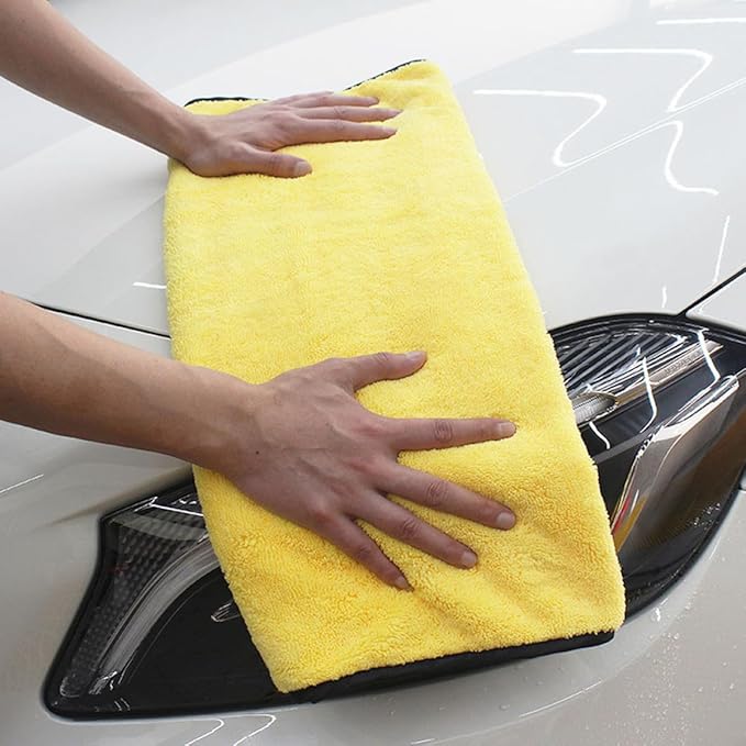 12pcs 40x30cm Super Absorbent Microfiber Car Washing Towels Double-Sided Thickened Cleaning Cloths for Vehicle Drying and Waxing