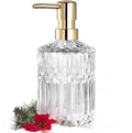 EMPO Clear Glass Soap Dispenser with ABS Plastic Pump, Crystal Lotion Dispensers for Kitchen Sink, Bathroom (Transparent)