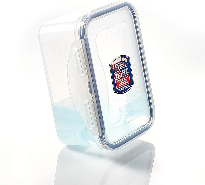 LOCK & LOCK Easy Essentials Food Storage lids/Airtight containers, BPA Free, 10 Piece - Square, Clear (Pack of 3)