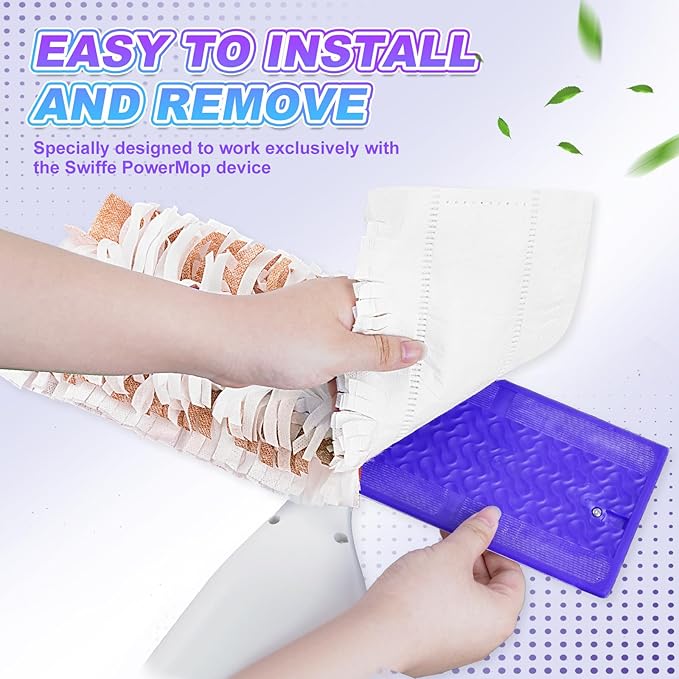 Power Mop Pads Compatible with Swiffer Power Mop, Disposable Power Mop Refills, PowerMop Wood Mopping Pad Refills for Floor Cleaning, 10 Count