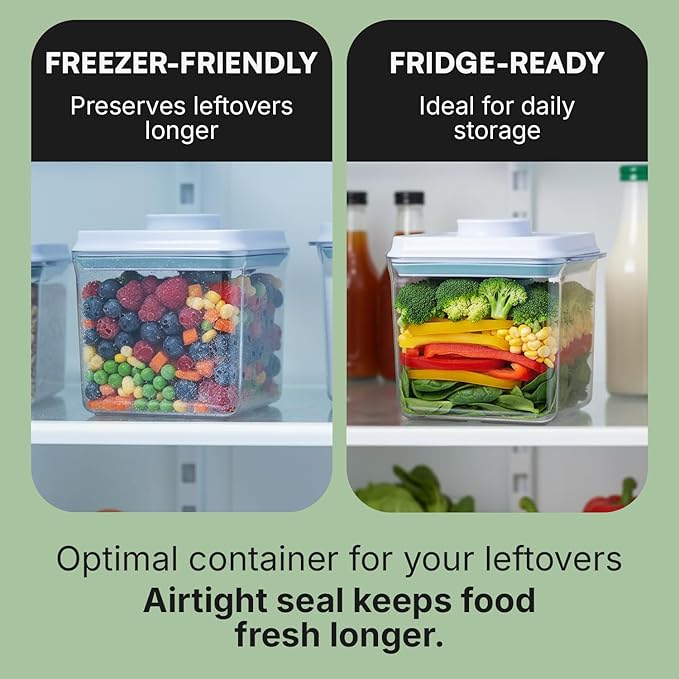 Bop Top | Airtight Meal Prep Containers with Lids | Food Storage Container Sets | Snack and Overnight Oats Fridge Organizer | Pantry and Kitchen Organization