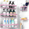Moforoco Adhesive Shower Caddy Organizer Shelves Rack - 5 Pack Corner Bathroom Storage Organization, Home & Kitchen Decor Inside RV Accessories, Hanging First Apartment Household Camper Essentials