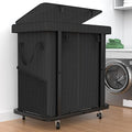 50 Gal(190L) High Grade Large Laundry Basket with Wheels, Rolling Laundry Hamper, Laundry Cart with Metal Frame and Removable Bag Design, Suitable for Laundry Room, Bedroom (Black, 2 Section 190L)