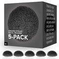 Minamul Konjac Exfoliating Organic Facial Sponge Set, Gentle daily face scrub/skincare, best bamboo activated charcoal, Safe for Oily, Dry, Combination or Sensitive skin, Makeup Remover, 5 pack