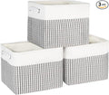 Kntiwiwo Foldable Storage Bin Collapsible Fabric Storage Basket Cube with Durable Handles Closet Organizer Bins for Organizing Shelves Drawers, Set of 3, 12" x 10" x 9.5", Houndstooth