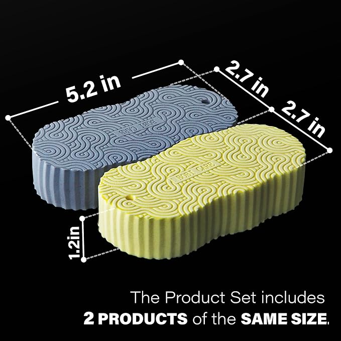 Magic Exfoliating Bath Sponge (2 pcs), 3D Super Soft Exfoliating Bath Sponge, Skin Friendly and Reusable for Adults Children and Pregnant Women Alternative to exfoliating Gloves